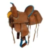 Double T 13 inch youth barrel racing saddle in chocolate roughout leather