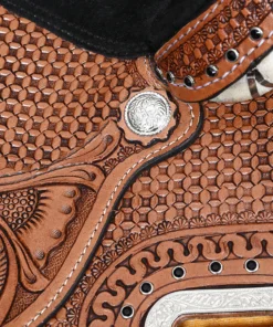 Solid stainless steel hardware Comfytack Hilason American leather barrel racing saddle dark brown
