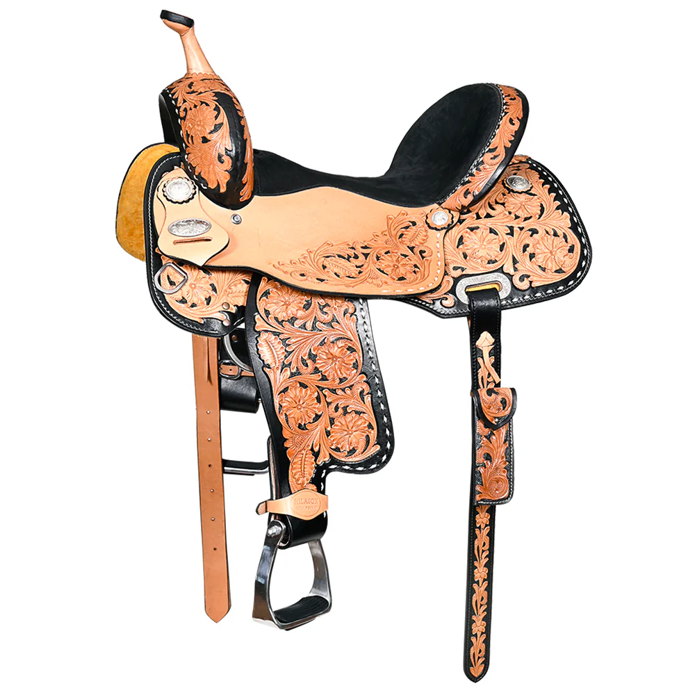 Proprietary 7 inch gullet full quarter horse bars HILASON western barrel racing saddle underside