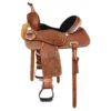 Comfytack Hilason floral dark brown American leather barrel racing saddle full quarter horse bars